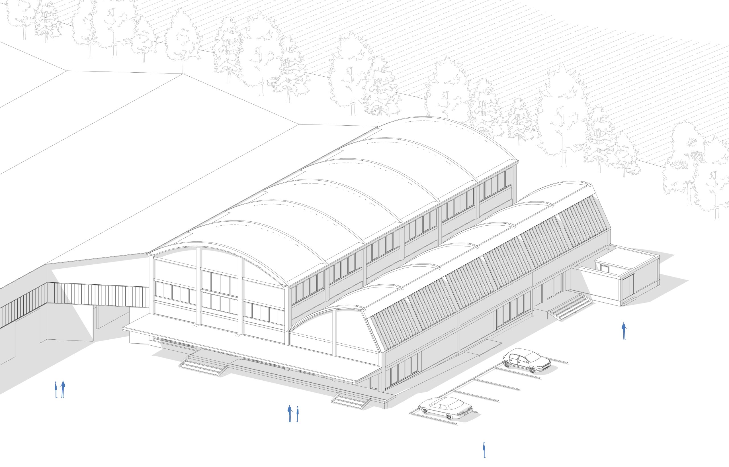 hangar briques béton
